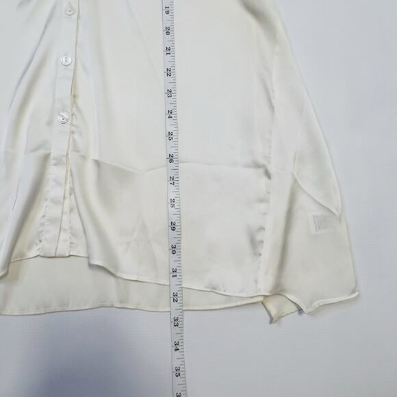 Soft Surroundings White Sleeveless Ruffle Tunic Blouse Shirt Size Small Sheer - Picture 7 of 13